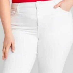 Lane Bryant Flex Magic Waistband High Rise Straight White Jeans Denim 14